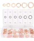 110 Piece Copper Washer Set With Mixed Sizes For Brake Lines Oil Lines And Small Engine Repair Durable High Conductivity Seals For A Tight Fit And Heat Resistance Your Go To Grounding Task Kit, assorted copper washers in labeled case