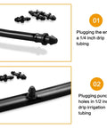 90 Pieces One Quarter Inch Barbed Drip Irrigation End Plugs End Caps for One Quarter Inch Tubing Garden Lawn Drip System Goof Plug Durable Plastic Irrigation Fittings close-up