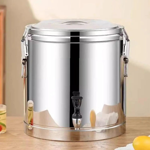 Drop Dead Solid 100 Liter Stainless Steel Storage Bin With No Sweat Airtight Lid Keep Pet Food And Dry Goods Fresh While Chilling Cold Brews All Summer Long For The Neighborhood Crew Or Block Party, showcased with tap.