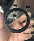 Close-up of black silicone gasket from Two Pack Silicone Gasket Replacement Kit For Coffee Makers, Group Head Seals For ES601 ES655 ES701 Models