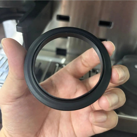 Close-up of black silicone gasket from Two Pack Silicone Gasket Replacement Kit For Coffee Makers, Group Head Seals For ES601 ES655 ES701 Models