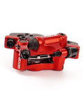 Red Ride-Ready Front Line-Pull Hydraulic Disc Brake Kit for Mountain Bikes, Road Bikes, BMX and Fixie, caliper detail