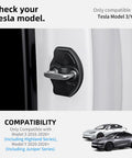 Tesla Model 3 and Model Y TPE door shock absorber and lock cover protector on car door, compatible with Juniper and Highland series