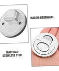 GALPADA 2pcs flush pull ring handles for boat hatch; marine-grade stainless steel.