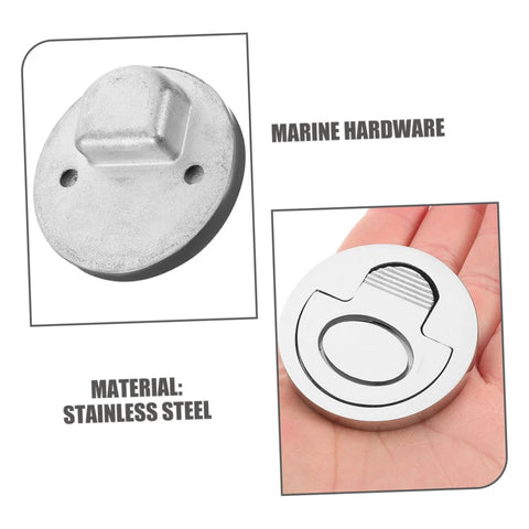 GALPADA 2pcs flush pull ring handles for boat hatch; marine-grade stainless steel.