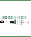 Two Pack 1000Mm Linear Guide Rails With SFU1605 1000Mm Ball Screw Kit components laid out, including BF12 BK12 end supports
