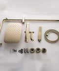 UBNMIUBV Shower Head -Pe Rain Shower System Thermosshower Combo Set Wall Mounted Gold Bathroom components layout on a white background.
