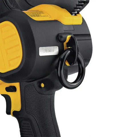 Close-up of 20V Max Cordless ACSR Cable Cutter Kit With Heavy Duty Guillotine Design showing handle and safety ring.