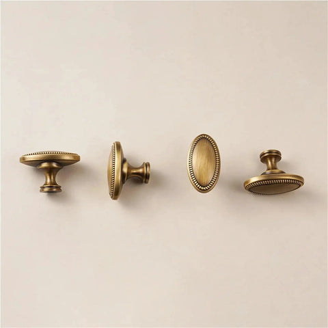 Premium Solid Brass Cabinet Handles French Vintage Style T Bar Drawer Knobs For Kitchen Cabinets And Bathroom Vanity in four designs.