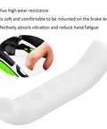 Anti Slip Silicone Bike Brake Grips, Waterproof, Shock Absorbing Handle for Road and Mountain Bikes, White