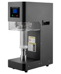 Commercial Auto Can Sealer Machine With One Touch Operation Works Like A Charm To Secure Aluminum Cans Airtight Lock In Crisp Taste And Keep Drinks Ice Cold Solid Heavy Duty Workhorse Unit, black, automated, front view