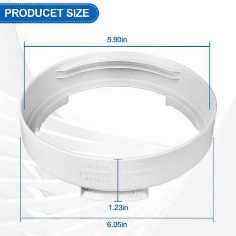 5.9 Inch Portable Air Conditioner Hose Exhaust Coupler Connector Adapter with dimensions for mobile AC units round window vent kit