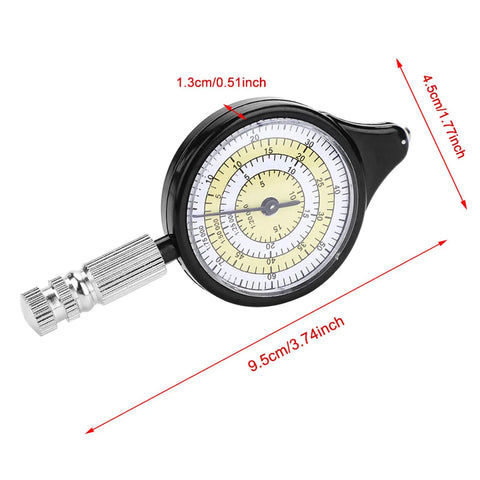 Rugged Map Measuring Wheel For Outdoor Adventurers Lightweight Distance Tracker Tool showing compact black gauge with yellow dial.