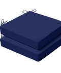 Outdoor Chair Cushions Set Of 2 19x19x3 Inches Waterproof And Fade Resistant Patio Cushions With Ties For Square Outdoor Dining Chairs In Navy Blue