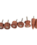 Premium Rosewood Leather Craft Set includes pointed burnisher slicker and dremel bits for clean edge work.