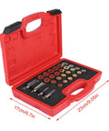 Awesome 64 Pc Oil Pan Thread Repair Kit For M13 M15 M17 M20 Sump Gearbox Drain Plugs With Taps Copper Washers Hardened Steel Durability Fix Stripped Threads Easy Install Fast Action in red case, 23cm x 17cm