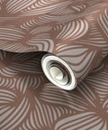 Total Room Glow Up Neutral Brown Silver Metallic Wallpaper With Eco Friendly Fibrous Texture And Shimmer Finish Made In Usa Paste The Wall Covering Modern Home Decor on a roll showing elegant leaf patterns.