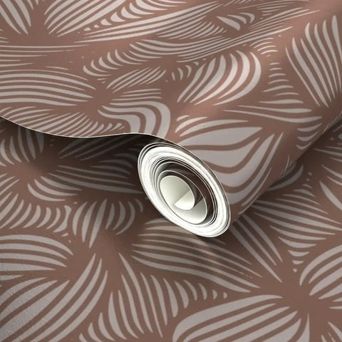 Total Room Glow Up Neutral Brown Silver Metallic Wallpaper With Eco Friendly Fibrous Texture And Shimmer Finish Made In Usa Paste The Wall Covering Modern Home Decor on a roll showing elegant leaf patterns.