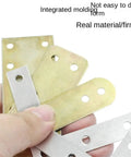 Rock Solid L Bracket Corner Brace 100 Pcs Nickel Plated Steel Mending Plates For Furniture Repair And Shelf Support in hand, showing different brackets.