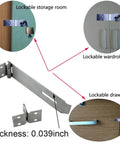 4 Inch Stainless Steel Hasp Lock Padlock Set for storage room, wardrobe, and drawer security, includes hasp and padlock, 0.039 inch thick