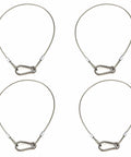 Heavy Duty Stainless Steel Safety Cable Lock With Loops And Carabiner, set of 4 flexible wires for bike, luggage, home, garden, and travel.