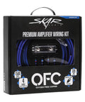 4 Gauge OFC Amplifier Wiring Kit Heavy Duty Installation Bundle with 17 ft power cable displayed in retail packaging.