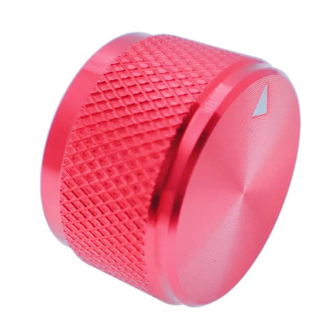 Red Aluminum Rotary Potentiometer Knob Five Pack For 0.23 Inch Shaft 0.98 Inch Diameter 0.61 Inch Tall Guitar Amp Audio