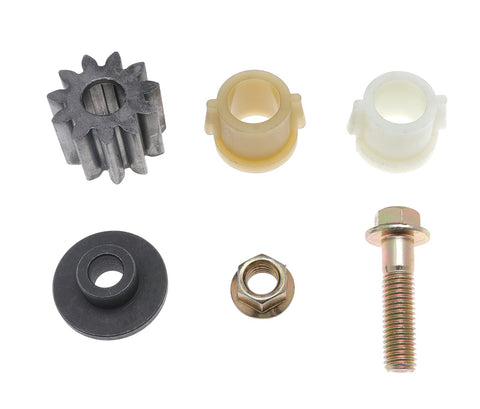 19 Tooth Steering Sector Pinion Gear Replacement For LA100 LA102 LA105 LA115 LA125 LA130 LA135 LA140 LA145 LA150 LA155 LA165 LA175 Lawn Tractors Beefed Up Steel With Anti Rust Coating Fits GX21924BLE GX20053 GX20054 GX21994 shown with kit components, including metal gear and bushings.