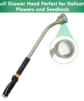 Your Go To 24 Inch Watering Wand With Gentle Rain Shower Sprayer And Thumb Flow Control Heavy Duty Metal Hose Wand For Hanging Baskets Shrubs Flowers Plants Garden And Lawn Care showcasing shower head detail