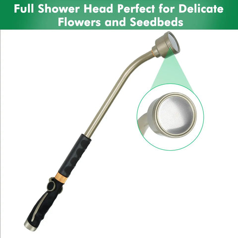 Your Go To 24 Inch Watering Wand With Gentle Rain Shower Sprayer And Thumb Flow Control Heavy Duty Metal Hose Wand For Hanging Baskets Shrubs Flowers Plants Garden And Lawn Care showcasing shower head detail
