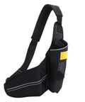 Side view of the heavy duty diving oxygen cylinder bag with quick dry fabric reflective strips for night safety waterproof tank carrier case