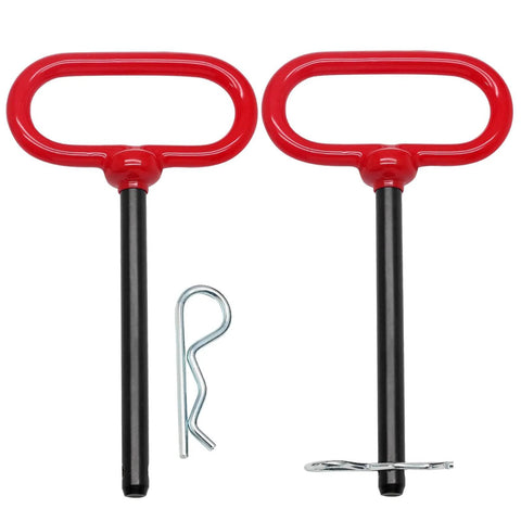 Two Pack Three Eighths Inch By Four Inch Trailer Hitch Pin With Rubber Coated Handle, Built Tough Heavy Duty Lawn Mower And Garden Trailer Gate Pin