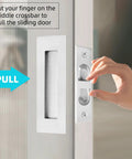 Slick 4 Inch Pocket Door Edge Pull 2 Pack Rock Solid 304 Stainless Steel Flush Mount Finger Grip Handles used for sliding door.