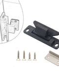 Black Nylon Metal Closet Door Catch And Cabinet Handle With Secure Drawer Latch For Rv Mobile Homes Cars Yachts And Cupboard Doors That Save Space, showing latch and screws.
