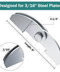 Heavy Duty Eight Inch By Two And A Quarter Inch BBQ Smoker Hinges Weld On Steel Door Hinges For Three Sixteenths Inch Plate