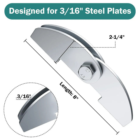 Heavy Duty Eight Inch By Two And A Quarter Inch BBQ Smoker Hinges Weld On Steel Door Hinges For Three Sixteenths Inch Plate