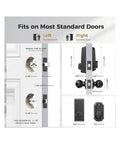 Straight Up Secure Keyless Entry Deadbolt Lock With Fast Fingerprint Scan Bluetooth App Control And Password Backup Key dimensions fitting standard doors