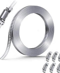 Super Cool Adjustable Stainless Steel Hose Clamp DIY Kit With Worm Gear For Fuel Line Pipe Tube Repair In Automotive Marine And Garden Projects Featuring Premium 304 Grade Metal Strap Custom Fit For Any Diameter Up To Massive Dimensions And Irregular, coil and clamps