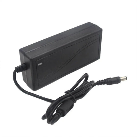 Solid 24V Power Supply Adapter 2A 48W AC To DC Converter with 2.1X5.5MM US Plug for LED Strips and CCTV Cameras shown