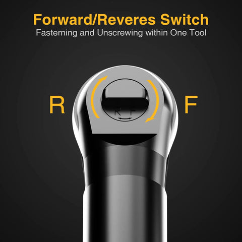 Close-up of the forward and reverse switch on the Workhorse Cordless Electric Ratchet Wrench 3/8 Inch, 40 Ft-Lbs Torque, 12V Long Reach Kit