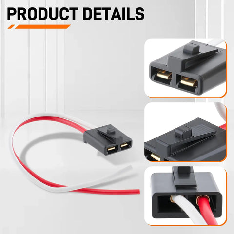 Alternator Pigtail Connector Replacement For PT2288, Heavy Duty Wire Harness For 72 To 88 GM Cars And Trucks, Fits 10SI 12SI 15SI 17SI Alternators, Easy Install, Reliable Electrical Repair For Car Charging System shown with black connector and red, white copper wires.