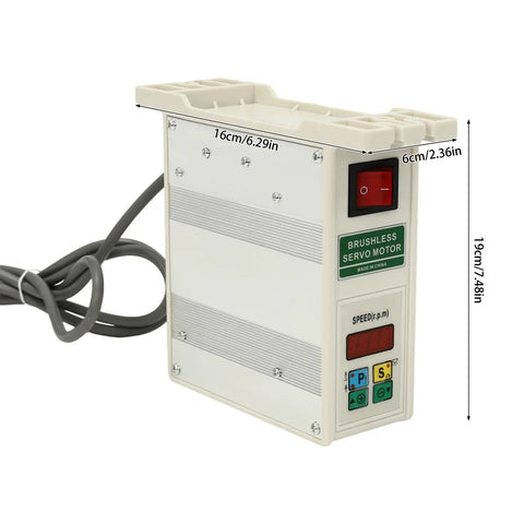 Brushless Servo Motor For Sewing Machines With Controller, 500-4500 RPM Adjustable, 110V 600W Low Noise unit with wiring