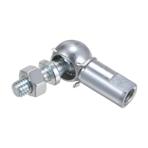 Two Pack CS10 M6 Angle Ball Joint Set With M6x1.0 Right Hand Thread And A3 Steel Self Lubricating Ball Socket End Fitting Built Tough For Machinery Power Tools And Automation, threaded ball joint