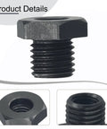 Wood lathe chuck adapter, M18x2.5 to 1-8TPI, black metal with hex head (side view)