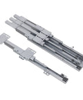 Heavy Duty 22 Inch Drawer Slides Full Extension Rails Made From Cold Rolled Steel With Galvanized Finish For Kitchen Cabinets, Rust Resistant, Built To Last, Durable Metal Rails For Organized Storage. Two drawer slides shown open