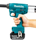 Heavy Duty Cordless Rivet Tool Featuring Brushless Motor And 10KN Pulling Force Cracks Steel Aluminum Rivets Up To 3 16 Inches, handheld with battery.