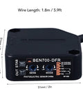 Indoor Wall Mounted Retroreflective Photoelectric Sensor With 1.8m Cable And Reflector Panel for automation equipment, front view.