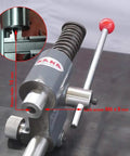 Arbor Press 2-Ton Beefy Manual Press close-up showing 16mm main hole and M6 x 8mm lock screw, for metal forming.