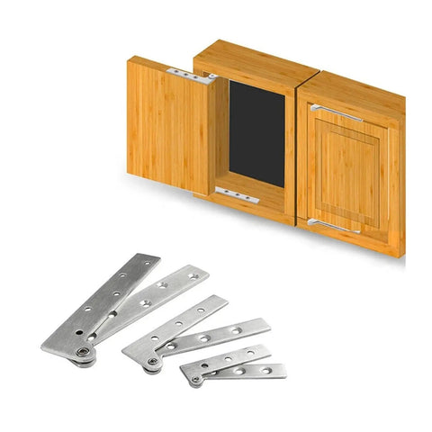 Stainless Steel Rotating Invisible Door Pivot Hinge for Internal Doors and Screens, Adjustable Up Down Latch Catches, Easy Install