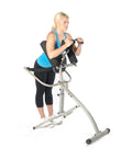 Woman using InLine Traction Control System For Back Pain Relief And Spine Decompression, Easy Home Gym Stretching Gear